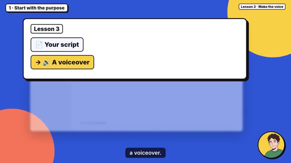 Frame from Lesson 3: Give it a voice